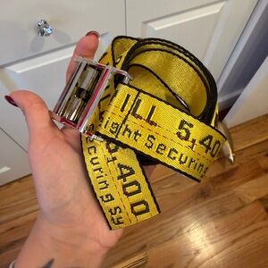 Off White Yellow Industrial Strap with Metal Buckle